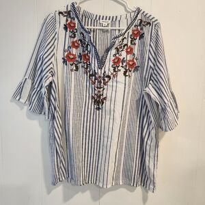 Westport Boho style Embroidered Tunic Size XL